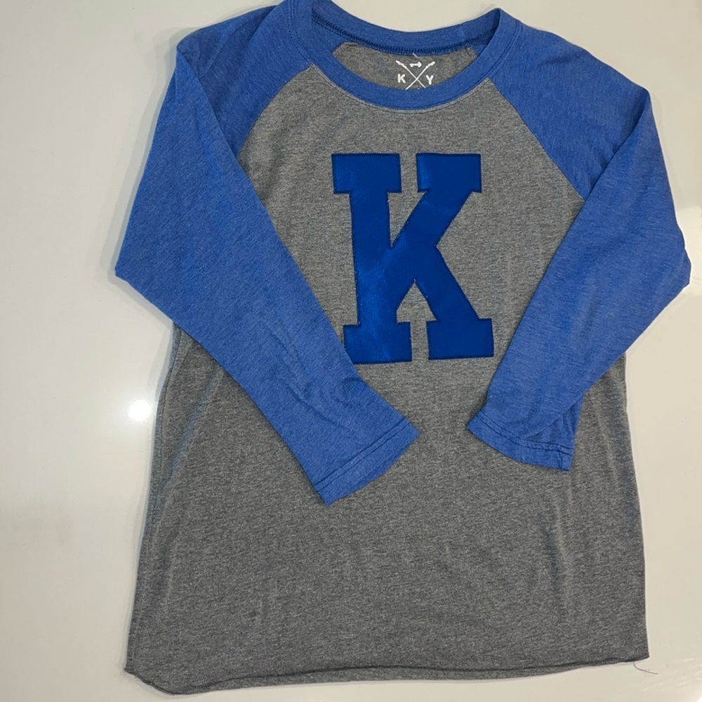 Kentucky Gray Blue Baseball Style 3/4 Sleeve T-Shirt